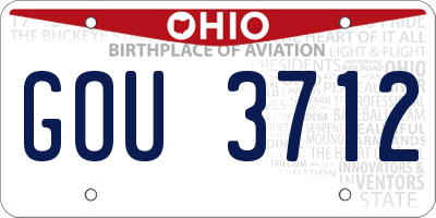 OH license plate GOU3712