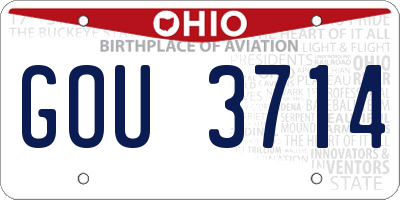 OH license plate GOU3714