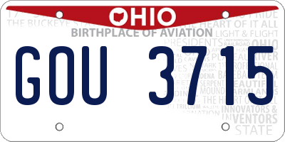 OH license plate GOU3715