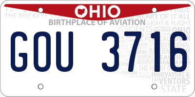 OH license plate GOU3716