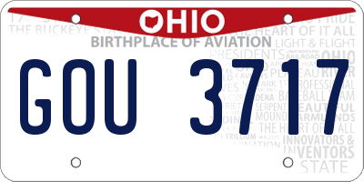 OH license plate GOU3717