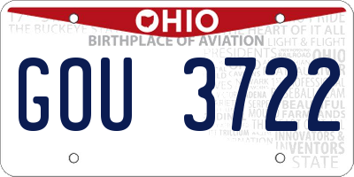 OH license plate GOU3722