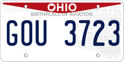 OH license plate GOU3723