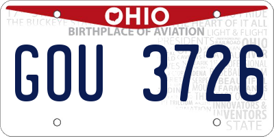 OH license plate GOU3726
