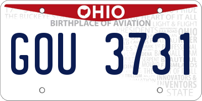 OH license plate GOU3731