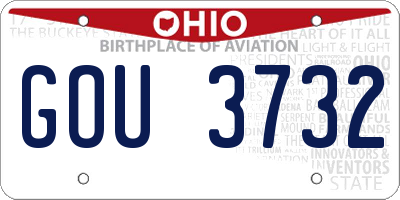 OH license plate GOU3732