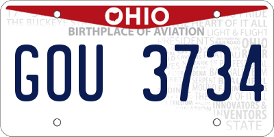 OH license plate GOU3734