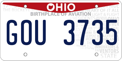 OH license plate GOU3735