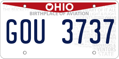 OH license plate GOU3737