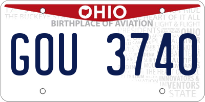 OH license plate GOU3740