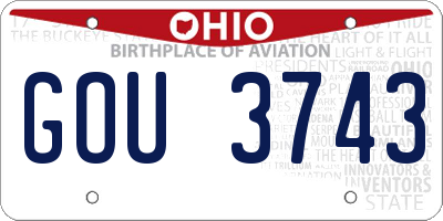 OH license plate GOU3743