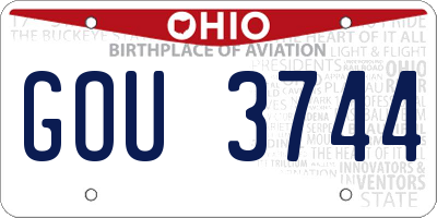 OH license plate GOU3744