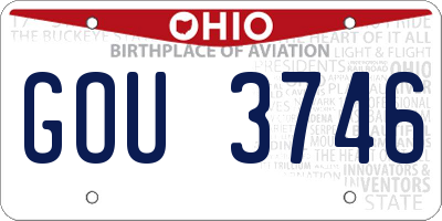 OH license plate GOU3746