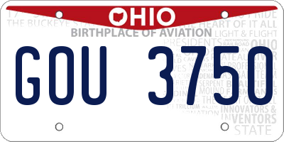 OH license plate GOU3750