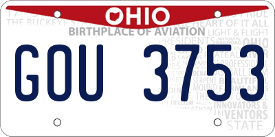 OH license plate GOU3753