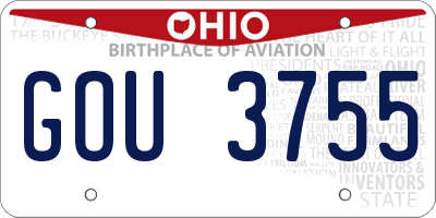 OH license plate GOU3755
