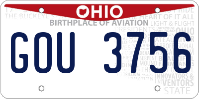 OH license plate GOU3756