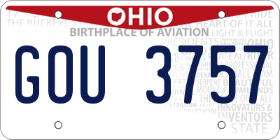 OH license plate GOU3757