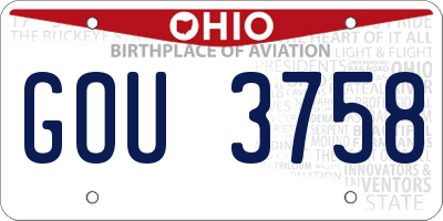 OH license plate GOU3758
