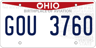 OH license plate GOU3760