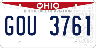 OH license plate GOU3761