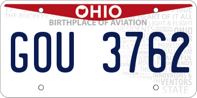 OH license plate GOU3762