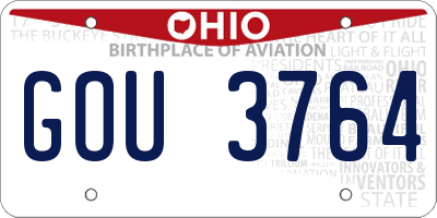 OH license plate GOU3764