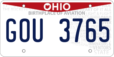 OH license plate GOU3765