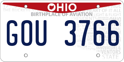 OH license plate GOU3766