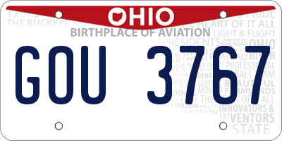 OH license plate GOU3767