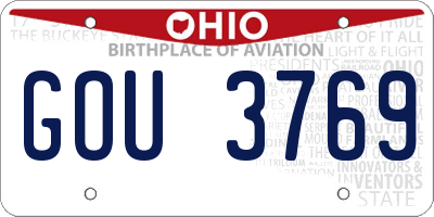 OH license plate GOU3769