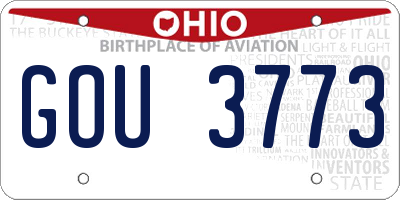 OH license plate GOU3773