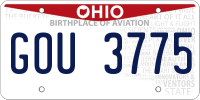 OH license plate GOU3775