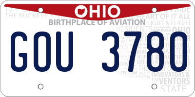 OH license plate GOU3780