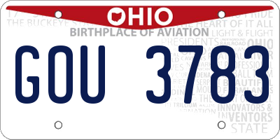 OH license plate GOU3783