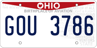 OH license plate GOU3786
