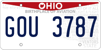 OH license plate GOU3787