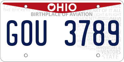 OH license plate GOU3789