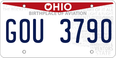 OH license plate GOU3790