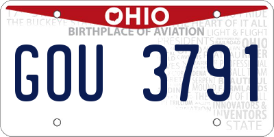 OH license plate GOU3791
