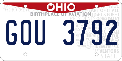OH license plate GOU3792