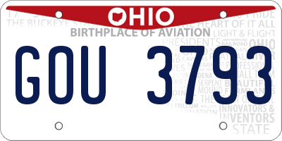OH license plate GOU3793