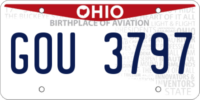 OH license plate GOU3797