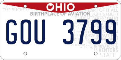 OH license plate GOU3799