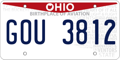 OH license plate GOU3812