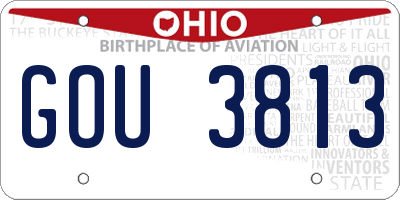 OH license plate GOU3813