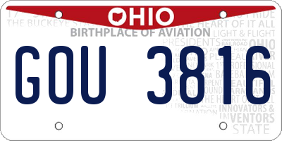 OH license plate GOU3816