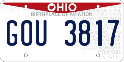 OH license plate GOU3817