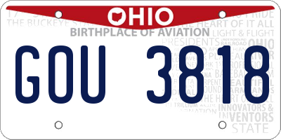 OH license plate GOU3818