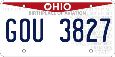 OH license plate GOU3827